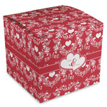 Heart Damask Cube Favor Gift Boxes (Personalized)