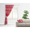 Heart Damask Curtain With Window and Rod - in Room Matching Pillow