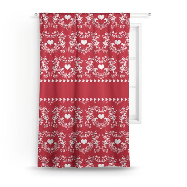 Custom Heart Damask Curtain - 50"x84" Panel