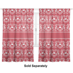 Heart Damask Curtain Panel - Custom Size
