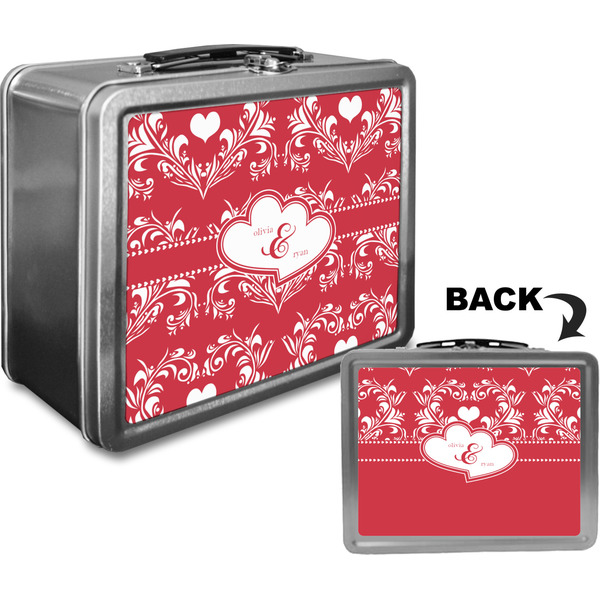 Heart Damask Custom Lunch Box / Tin Approval