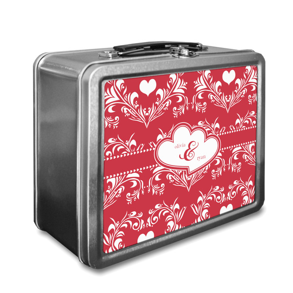 Custom Heart Damask Lunch Box (Personalized)