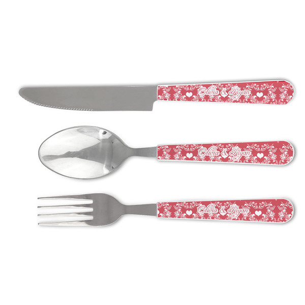 Custom Heart Damask Cutlery Set (Personalized)