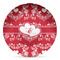 Heart Damask Microwave Safe Plastic Plate - Composite Polymer (Personalized)