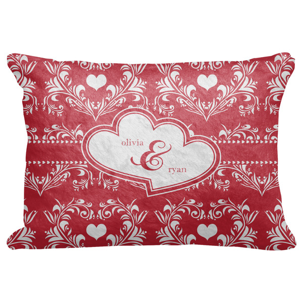 Custom Heart Damask Decorative Baby Pillowcase - 16"x12" (Personalized)