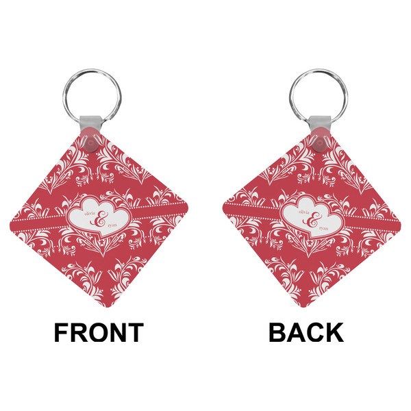 Heart Damask Diamond Keychain (Front + Back)