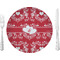 Heart Damask Glass Lunch / Dinner Plate 10" (Personalized)