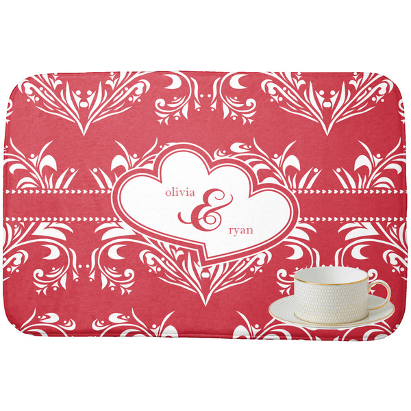 Heart Damask Dish Drying Mat