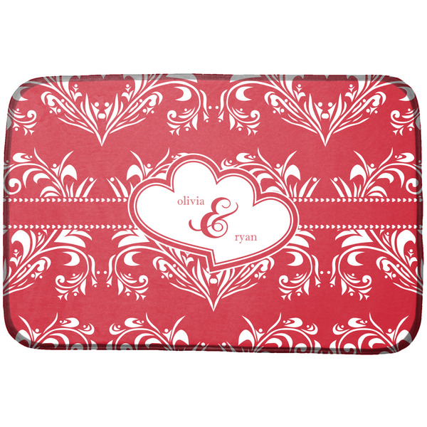 Custom Heart Damask Dish Drying Mat (Personalized)
