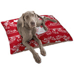Heart Damask Dog Bed - Large w/ Couple's Names