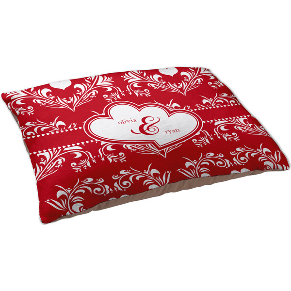 Heart Damask Dog Bed - Large