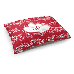 Heart Damask Dog Bed - Medium w/ Couple's Names