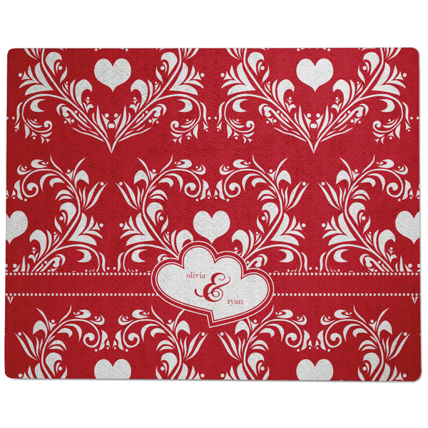 Heart Damask Dog Food Mat - Large without Bowls