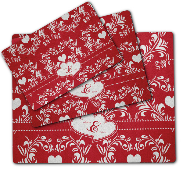 Heart Damask Dog Food Mat - MAIN (sm, med, lrg)