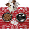 Heart Damask Dog Food Mat - Medium LIFESTYLE
