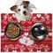 Heart Damask Dog Food Mat - Medium w/ Couple's Names