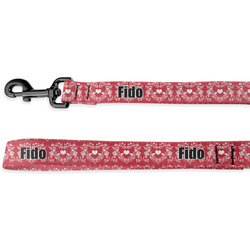 Heart Damask Deluxe Dog Leash - 4 ft (Personalized)