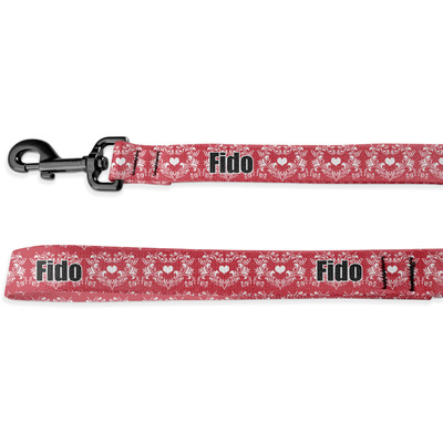 Heart Damask Deluxe Dog Leash (Personalized)