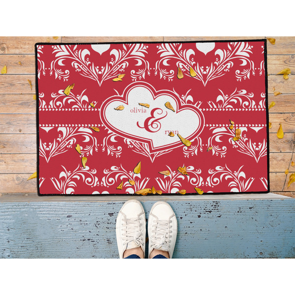 Heart Damask Door Mat - LIFESTYLE (Med)