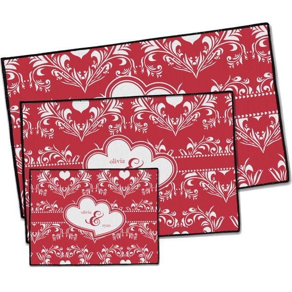 Heart Damask Door Mats - PARENT MAIN