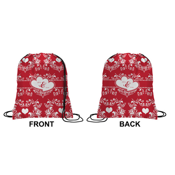 Heart Damask Drawstring Backpack