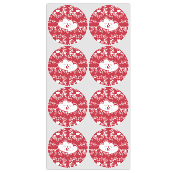 Heart Damask Drink Topper - Medium - Set of 12