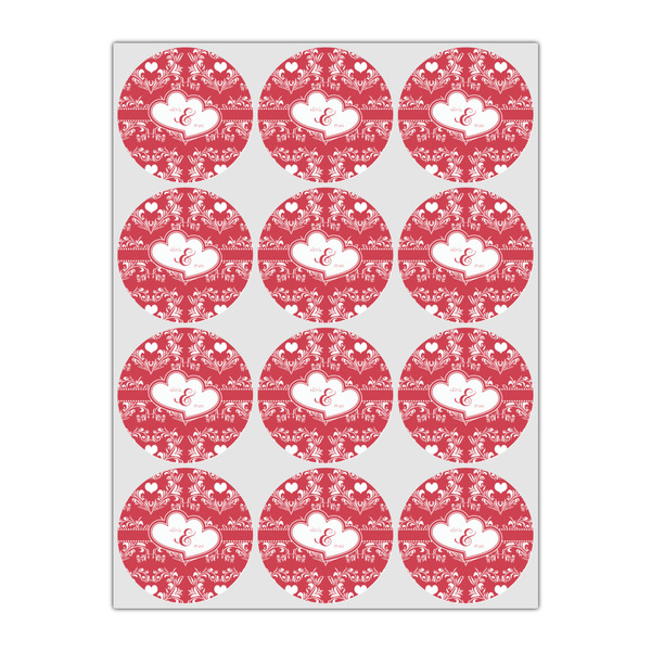 Heart Damask Drink Topper - Small - Set of 12