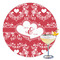 Heart Damask Printed Drink Topper - 3.5" (Personalized)