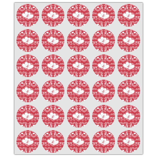 Heart Damask Drink Topper - XSmall - Set of 30