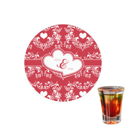 Heart Damask Printed Drink Topper - 1.5" (Personalized)