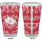 Heart Damask Pint Glass - Full Color - Front & Back Views