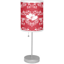 Heart Damask Lamp with Drum Shade (Personalized)