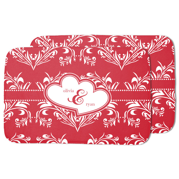 Heart Damask Drying Dish Mat - MAIN
