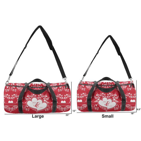 Heart Damask Duffle Bag Small and Large