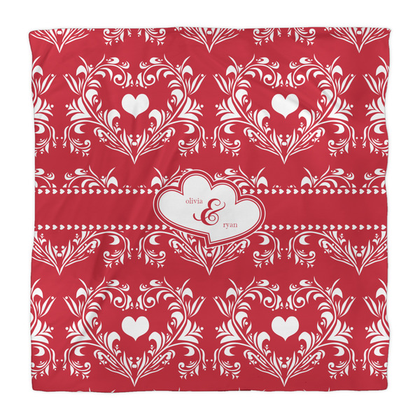 Heart Damask Duvet Cover - Queen - Front