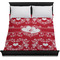 Heart Damask Duvet Cover - Queen - On Bed - No Prop