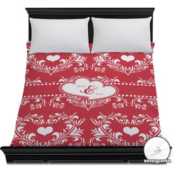 Heart Damask Duvet Cover - Full / Queen (Personalized)