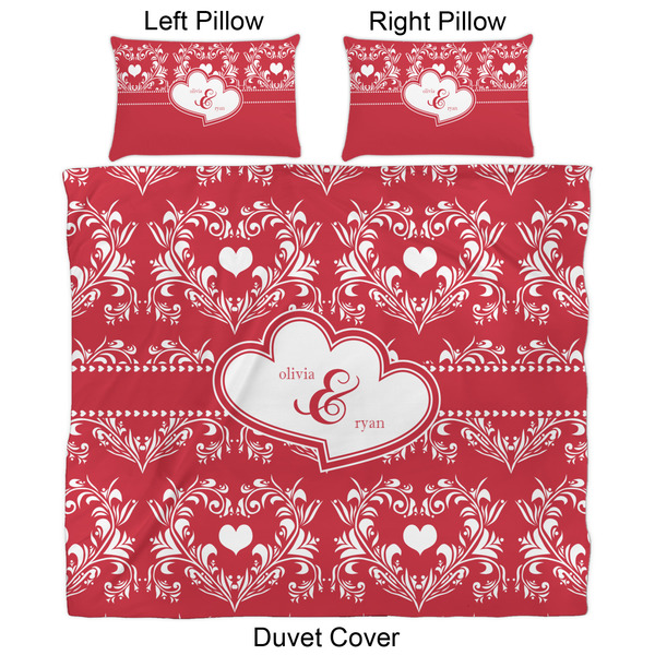 Heart Damask Duvet Cover Set - King - Approval