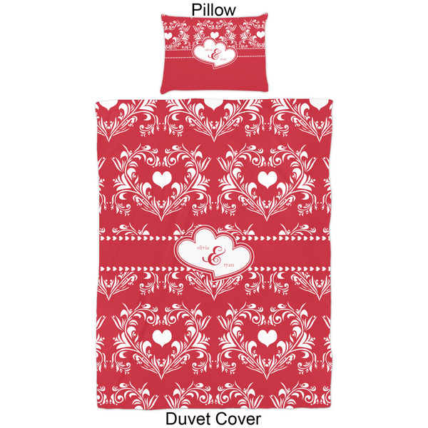 Heart Damask Duvet Cover Set - Twin - Approval