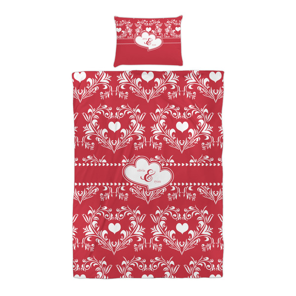 Heart Damask Duvet Cover Set - Twin XL - Alt Approval