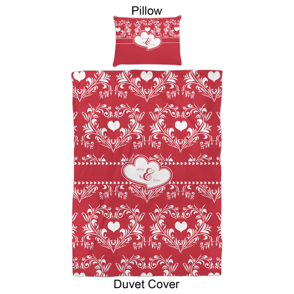 Heart Damask Duvet Cover Set - Twin XL - Approval