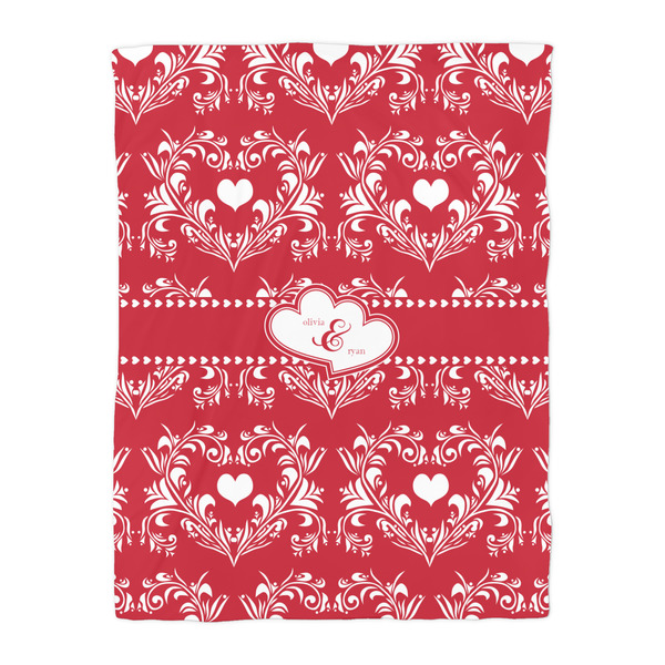 Heart Damask Duvet Cover - Twin - Front