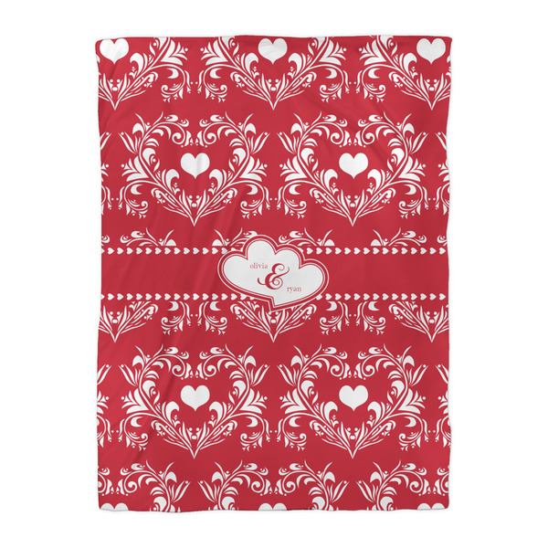 Heart Damask Duvet Cover - Twin XL - Front