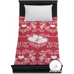 Heart Damask Duvet Cover - Twin XL (Personalized)