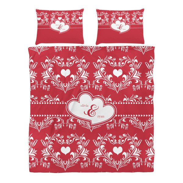 Heart Damask Duvet cover Set - Queen - Alt Approval