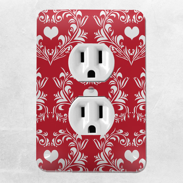 Heart Damask Electric Outlet Plate - LIFESTYLE