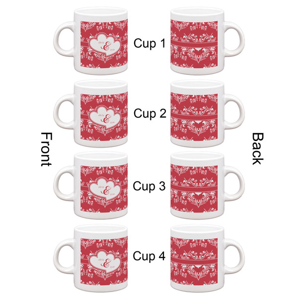 Heart Damask Espresso Cup Set of 4 - Apvl