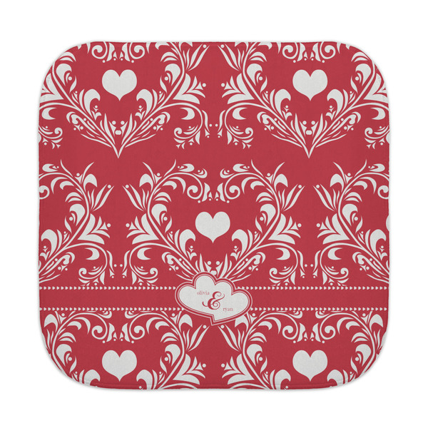 Custom Heart Damask Face Towel (Personalized)