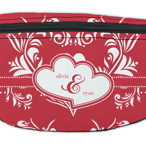 Heart Damask Fanny Pack - Closeup
