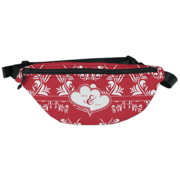 Custom Heart Damask Fanny Pack - Classic Style (Personalized)